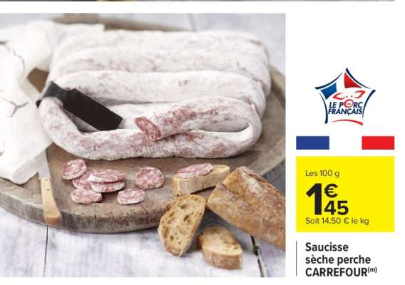 Saucisse sèche perche CARREFOUR