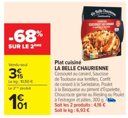 Plat Cuisiné 'La Belle Chaurienne'