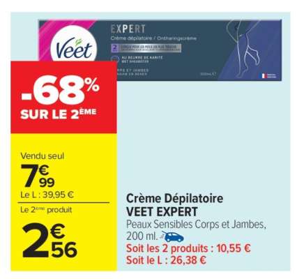 Crème Dépilatoire VEET EXPERT