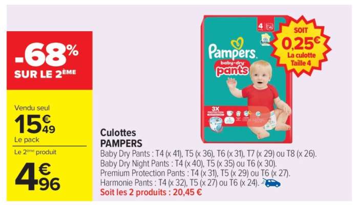 Culottes PAMPERS