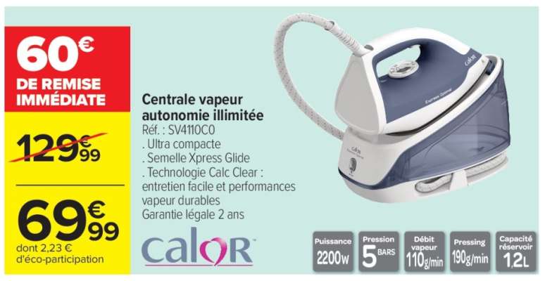Centrale vapeur autonomie illimitée