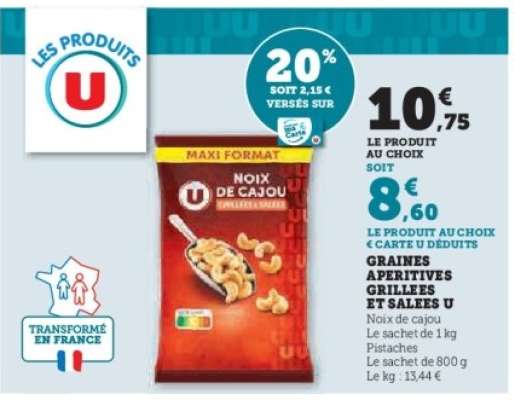 Graines Apéritives Grillées et Salées U