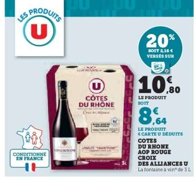 Côtes du Rhône AOP Rouge Croix des Alliances U