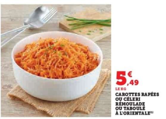 Carottes Râpées ou Céleri Rémoulade ou Taboulé à l'Orientale