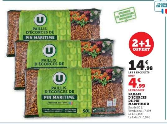 Paillis d'écorces de pin maritime U