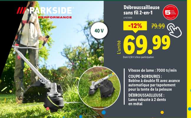 Débroussailleuse sans fil 2 en 1