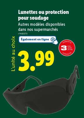 Lunettes ou protection pour soudage