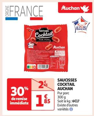 Saucisses Cocktail Auchan