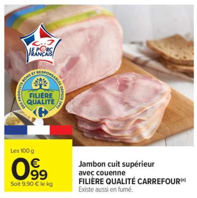 JAMBON CUIT SUPÉRIEUR AVEC COUENNE