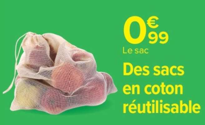 Des sacs en coton réutilisable