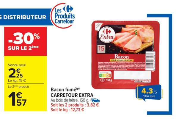 Bacon Fumé Carrefour Extra