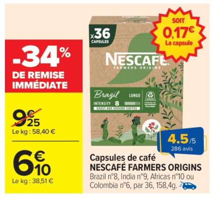 Capsules de café "Nescafé Farmers Origins"