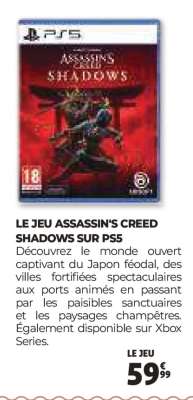 Le Jeu Assassin's Creed Shadows Sur Ps5