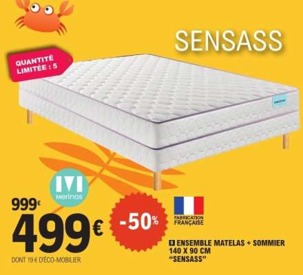 ENSEMBLE MATELAS + SOMMIER 140 X 90 CM "SENSASS"
