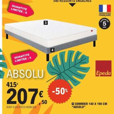 Sommier 140 x 190 cm "Absolu"