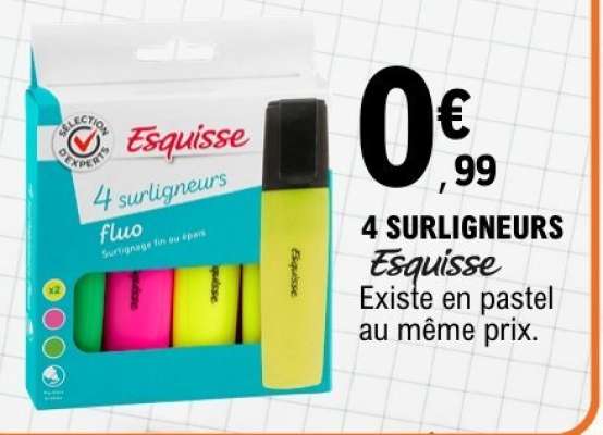 4 SURLIGNEURS Esquisse