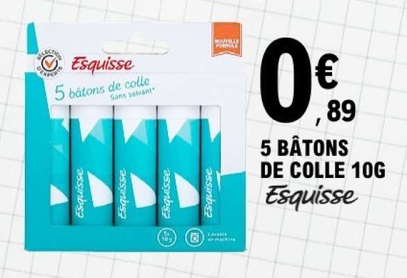 5 BÂTONS DE COLLE 10G Esquisse