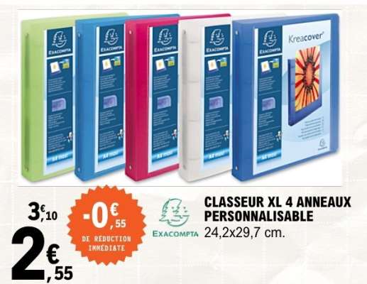 CLASSEUR XL 4 ANNEAUX PERSONNALISABLE