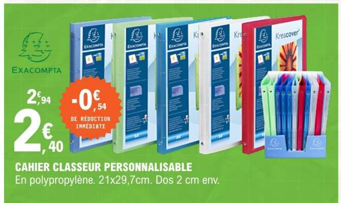 CAHIER CLASSEUR PERSONNALISABLE