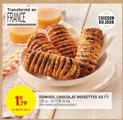 DOMISOL CHOCOLAT NOISETTES X2