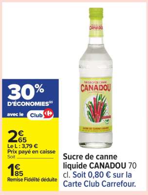 Sucre de canne liquide CANADOU