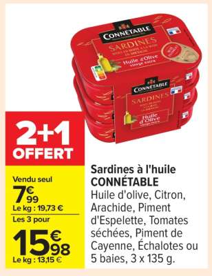 Sardines à l'Huile CONNETABLE