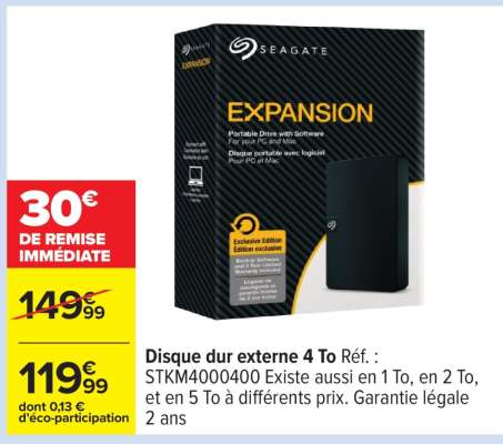 Disque dur externe 4 To
