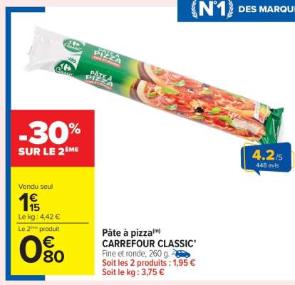 Pâte à Pizza Carrefour Classic