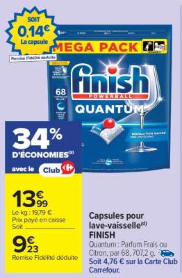 Capsules pour lave-vaisselle FINISH