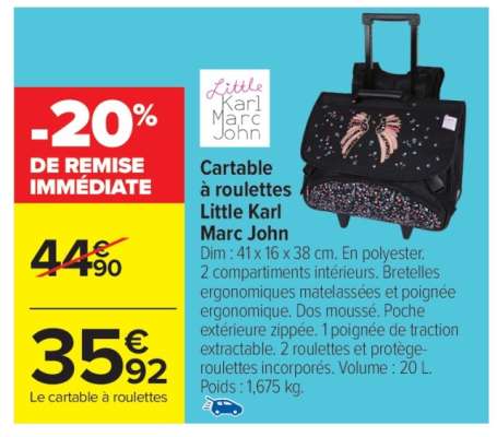 Cartable à roulettes Little Karl Marc John