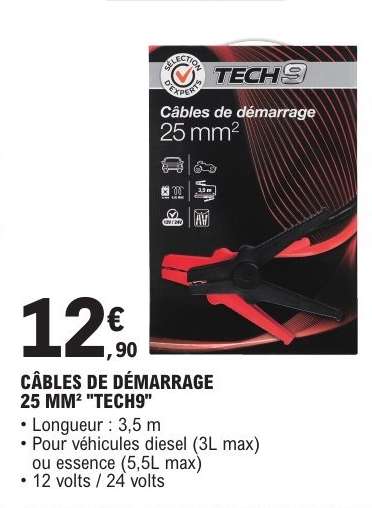 CÂBLES DE DÉMARRAGE 25 MM² "TECH9"