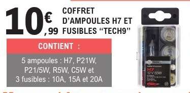 Coffret d'ampoules H7 et fusibles 'TECH9'