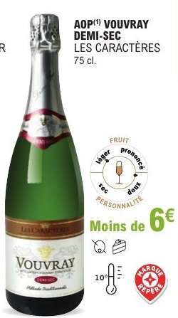 AOP VOUVRAY DEMI-SEC LES CARACTÈRES