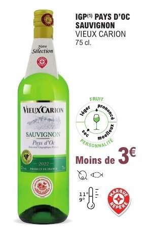 IGP PAYS D’OC SAUVIGNON VIEUX CARION