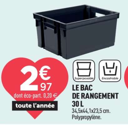LE BAC DE RANGEMENT 30 L