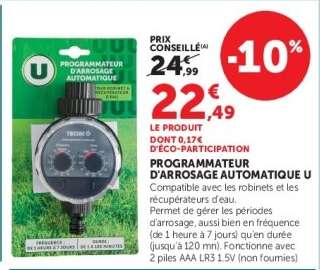 Programmateur d'arrosage automatique U