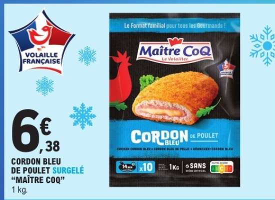 Cordon Bleu de Poulet Surgelé Maître Coq