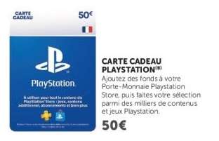 Carte Cadeau PlayStation