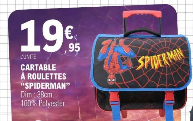 CARTABLE À ROULETTES SPIDERMAN