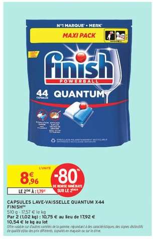 CAPSULES LAVE-VAISSELLE QUANTUM X44 FINISH