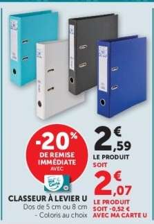 Classeur à levier U