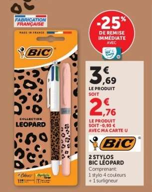 2 Stylos BIC Léopard