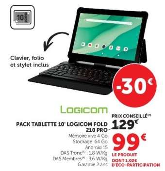 PACK TABLETTE 10' LOGICOM FOLD 210 PRO