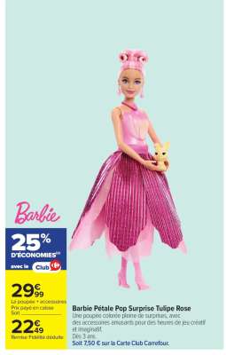 Barbie Pétale Pop Surprise Tulipe Rose