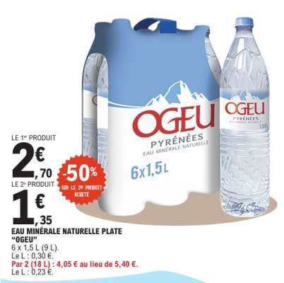 Eau minérale naturelle plate OGEU