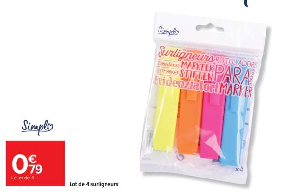 Lot de 4 surligneurs