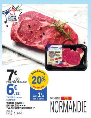 VIANDE BOVINE : ENTRECÔTE ★★★ "VACHEMENT NORMAND !"