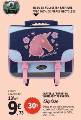 Cartable "Brave" ou "Auricade" 38 cm env.
