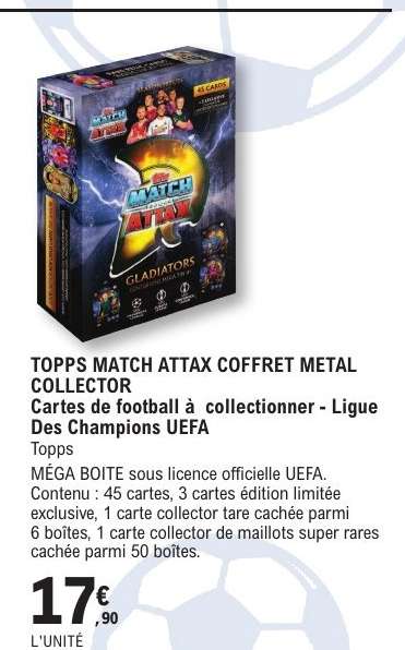 TOPPS MATCH ATTAX COFFRET METAL COLLECTOR