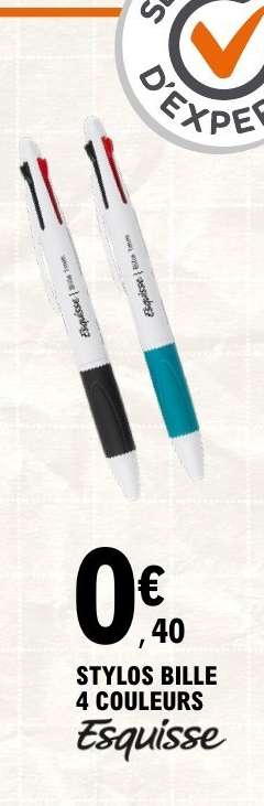 STYLOS BILLE 4 COULEURS Esquisse